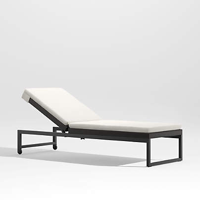 Dune Black Outdoor Sun Lounger with White Cushion
