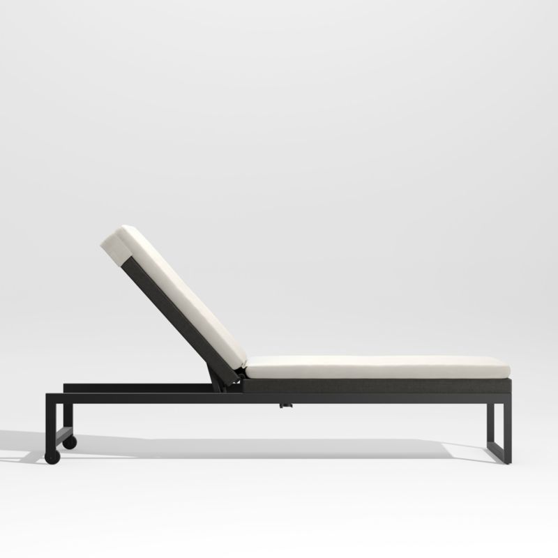 Dune Black Outdoor Chaise Lounge with White Cushion - image 0 of 6