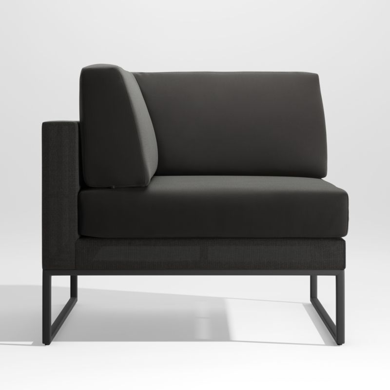 Dune Black Outdoor Corner Chair with Black Cushions - image 0 of 2