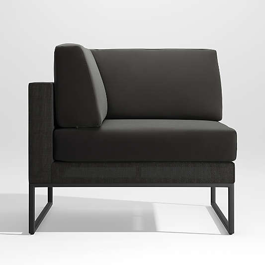 Dune Black Outdoor Corner Chair with Black Cushions