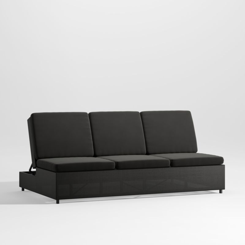 Dune Black Outdoor Double Chaise Sofa Lounge with Black Cushions - image 6 of 8