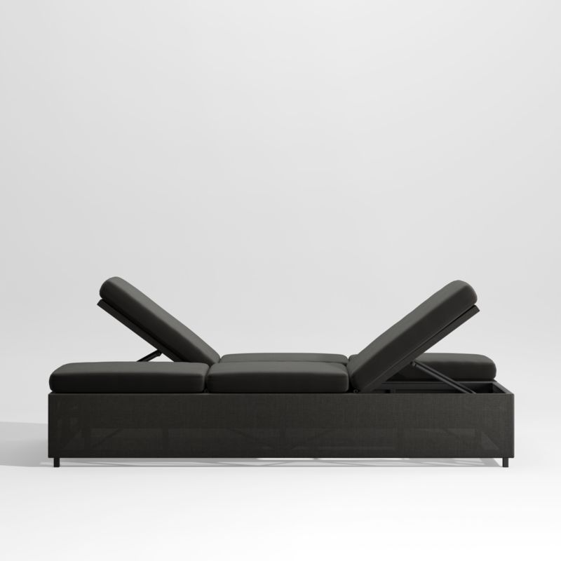 Dune Black Outdoor Double Chaise Sofa Lounge with Black Cushions - image 5 of 8