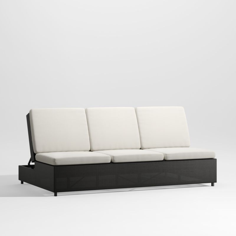 Dune Black Outdoor Double Chaise Sofa Lounge with White Cushions - image 11 of 12