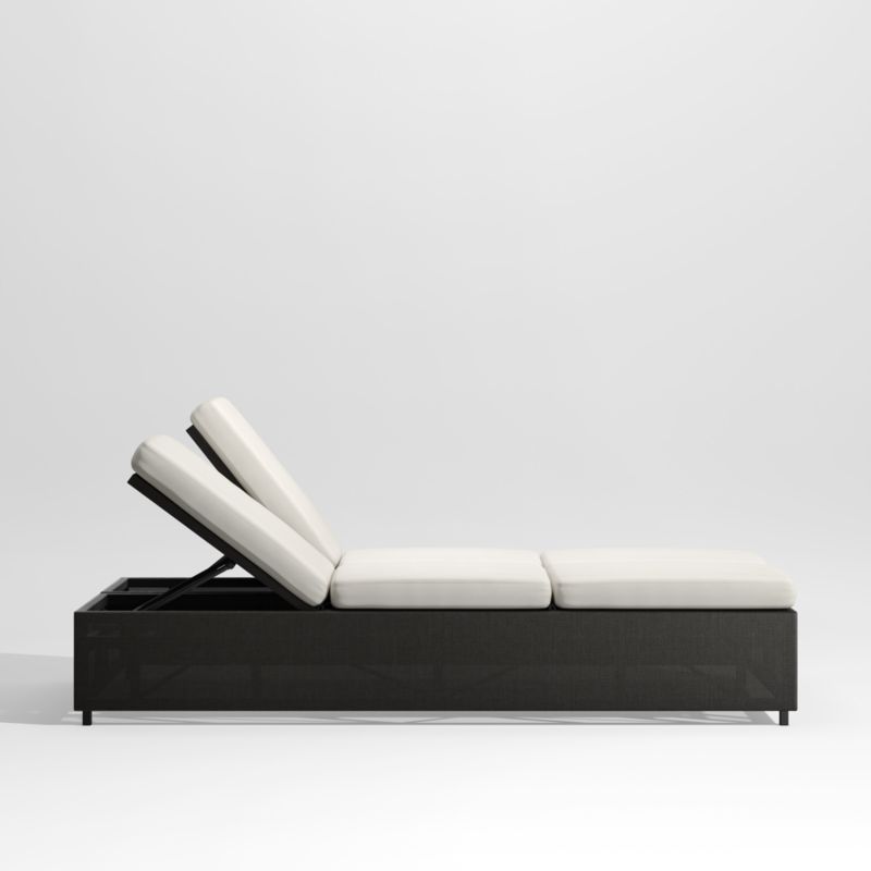 Dune Black Outdoor Double Chaise Sofa Lounge with White Cushions - image 0 of 12