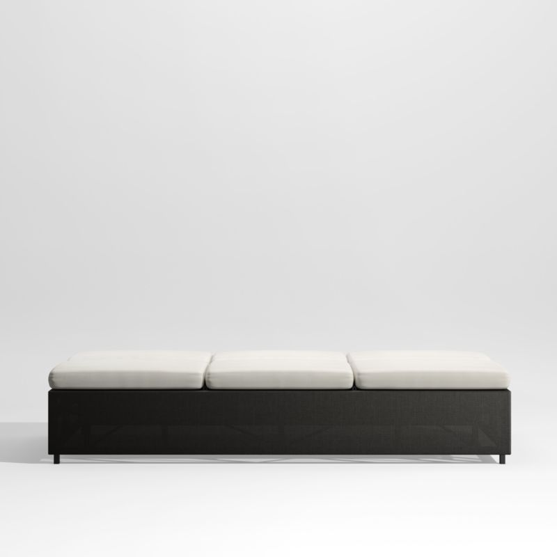 Dune Black Outdoor Double Chaise Sofa Lounge with White Cushions - image 10 of 12