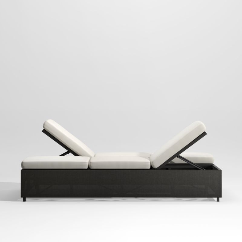 Dune Black Outdoor Double Chaise Sofa Lounge with White Cushions - image 9 of 12