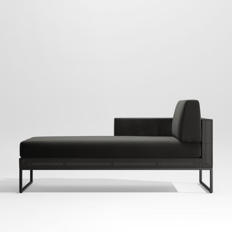 Dune Black Left Arm Outdoor Chaise with Black Cushions - image 0 of 1