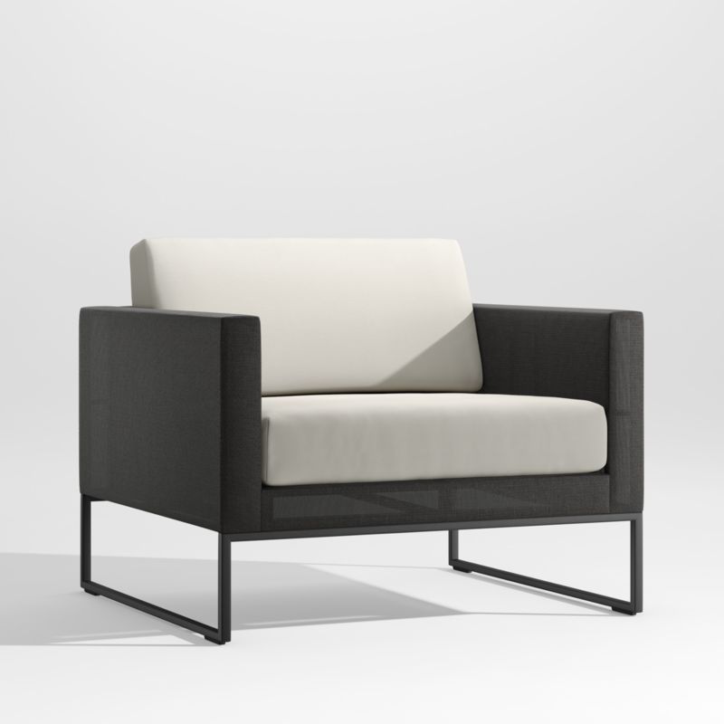 Dune Black Outdoor Lounge Chair with White Cushions - image 0 of 7