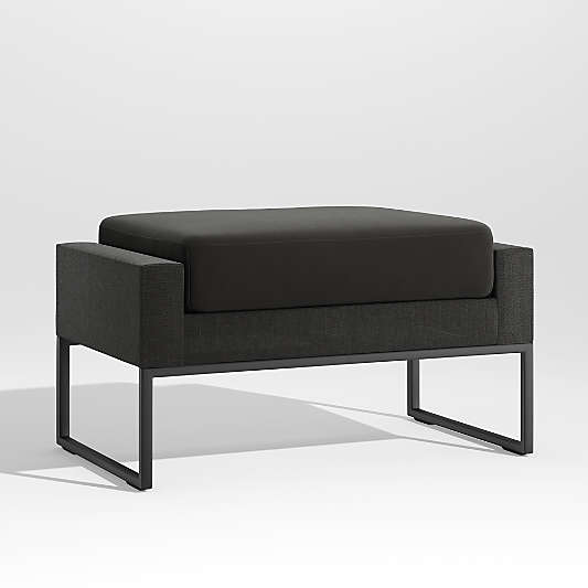 Dune Black Outdoor Ottoman with Black Cushion