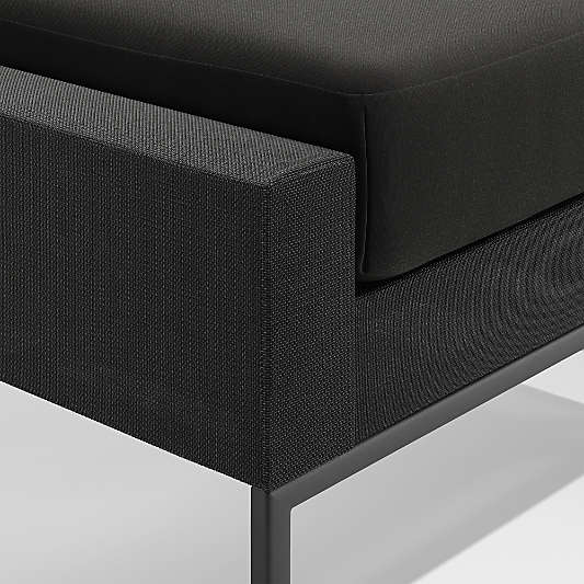 Dune Black Outdoor Ottoman with Black Cushion