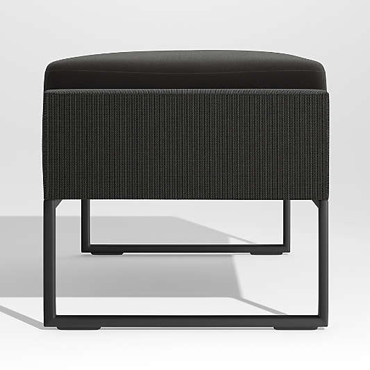 Dune Black Outdoor Ottoman with Black Cushion