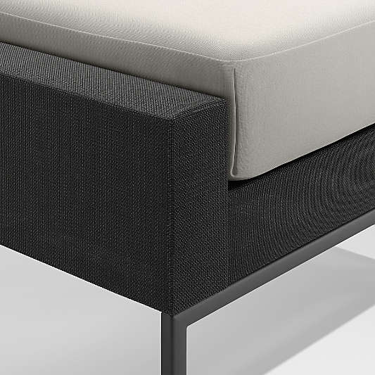 Dune Black Outdoor Ottoman with White Cushion