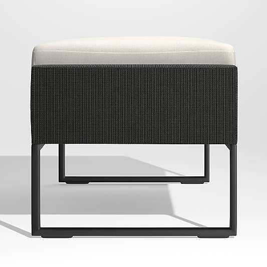 Dune Black Outdoor Ottoman with White Cushion