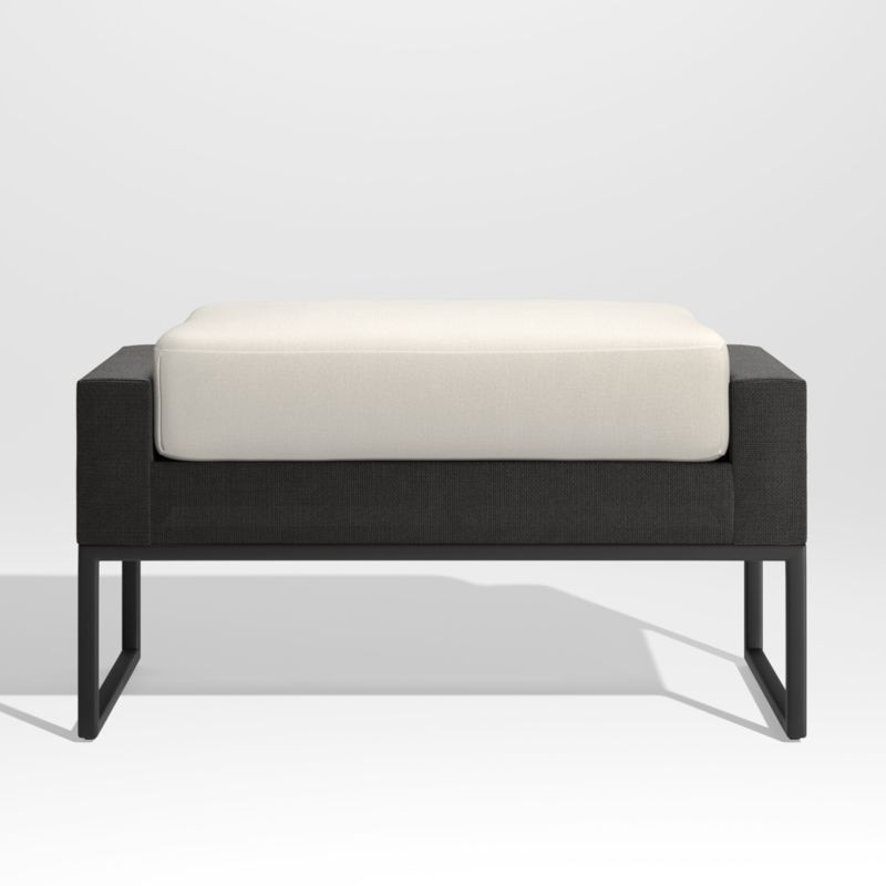 Dune Black Outdoor Ottoman with White Cushion - image 0 of 7