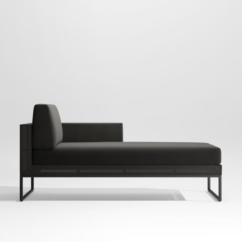 Dune Black Right Arm Outdoor Chaise with Black Cushions - image 0 of 3