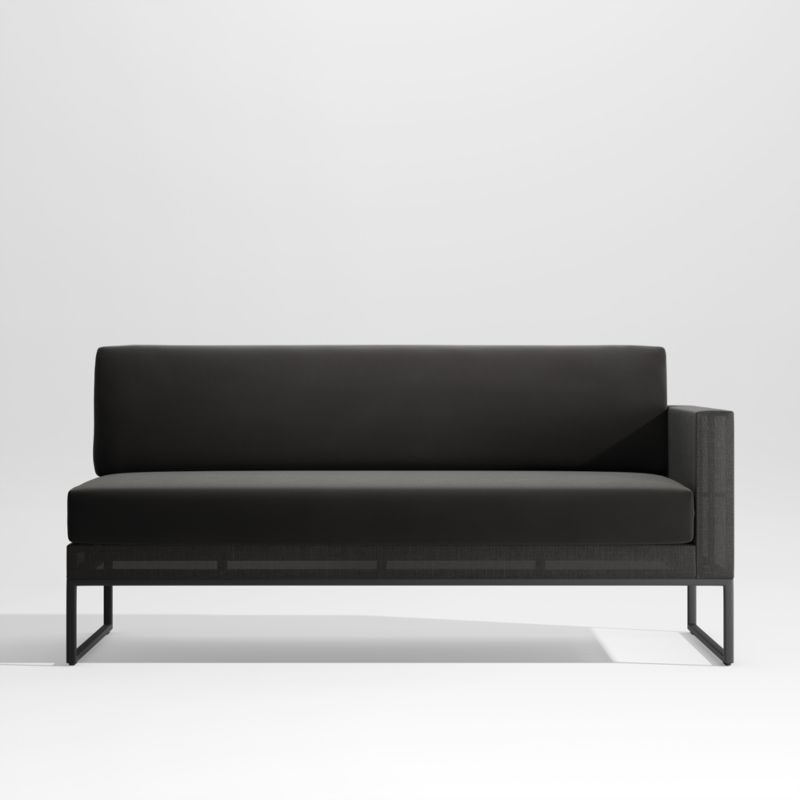 Dune Black Right Arm Outdoor Loveseat with Black Cushions - image 0 of 2