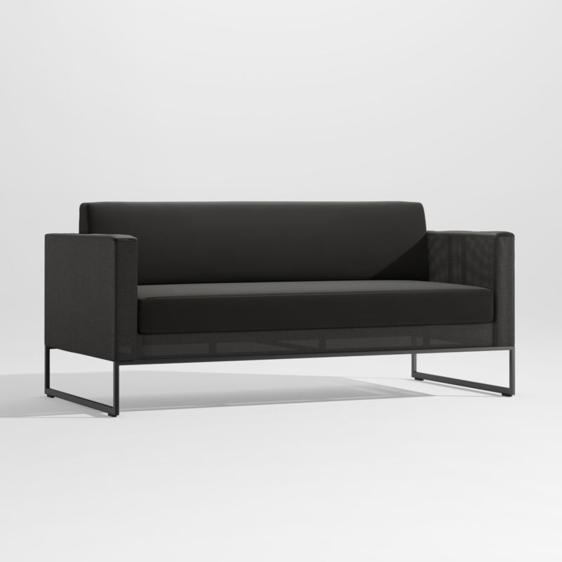 Dune 68" Black Outdoor Sofa with Black Cushions - image 5 of 8