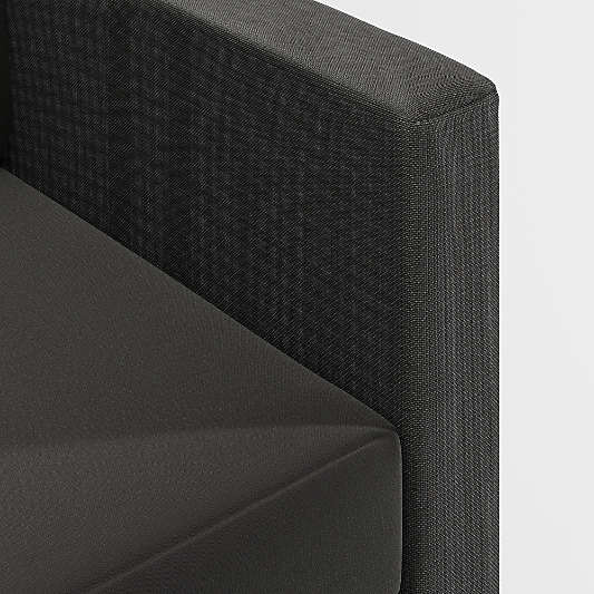 Dune 68" Black Outdoor Sofa with Black Cushions