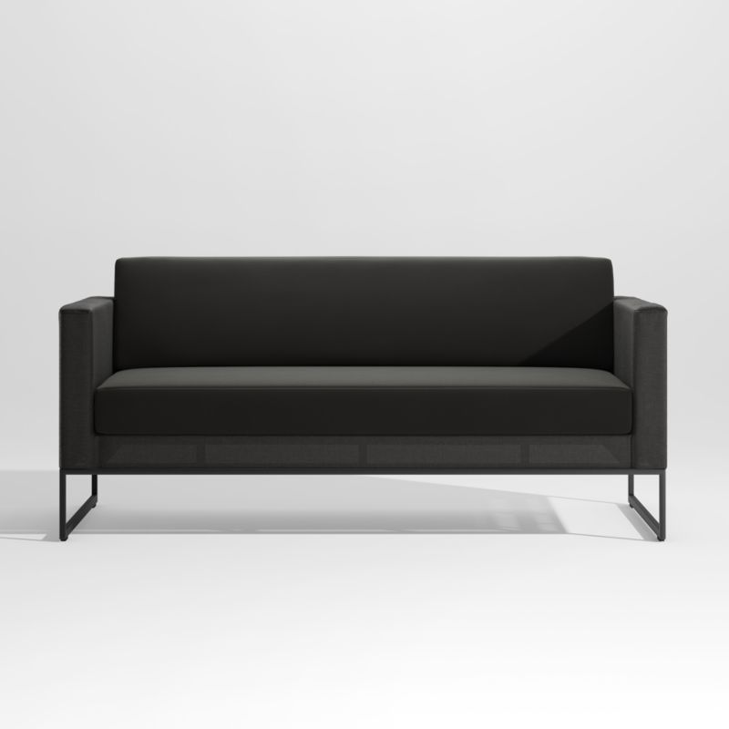 Dune 68" Black Outdoor Sofa with Black Cushions - image 0 of 8