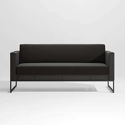 Dune Black Outdoor Sofa with Black Cushions Reviews Crate Barrel