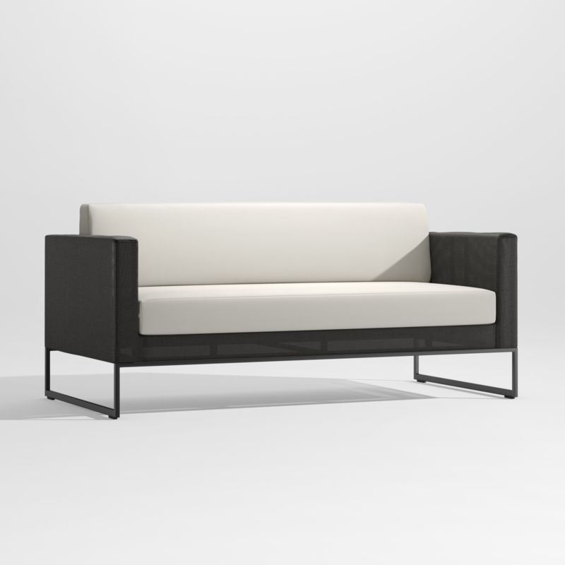 Dune 68" Black Outdoor Sofa with White Cushions - image 6 of 9