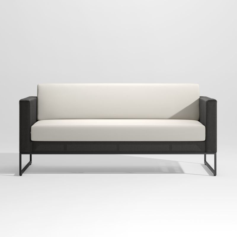 Dune 68" Black Outdoor Sofa with Cushions