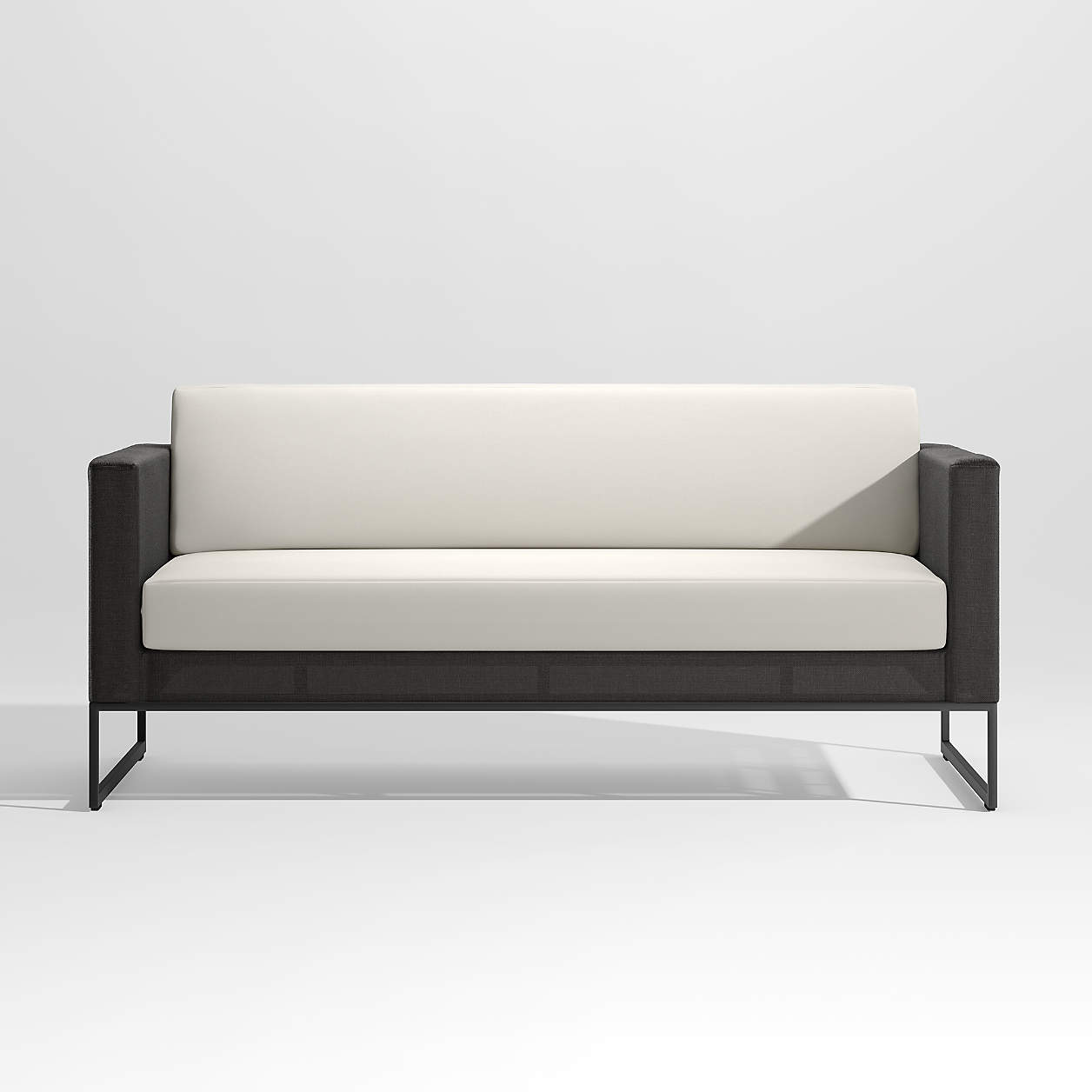 Dune Black Outdoor Sofa with White Cushions + Reviews Crate & Barrel