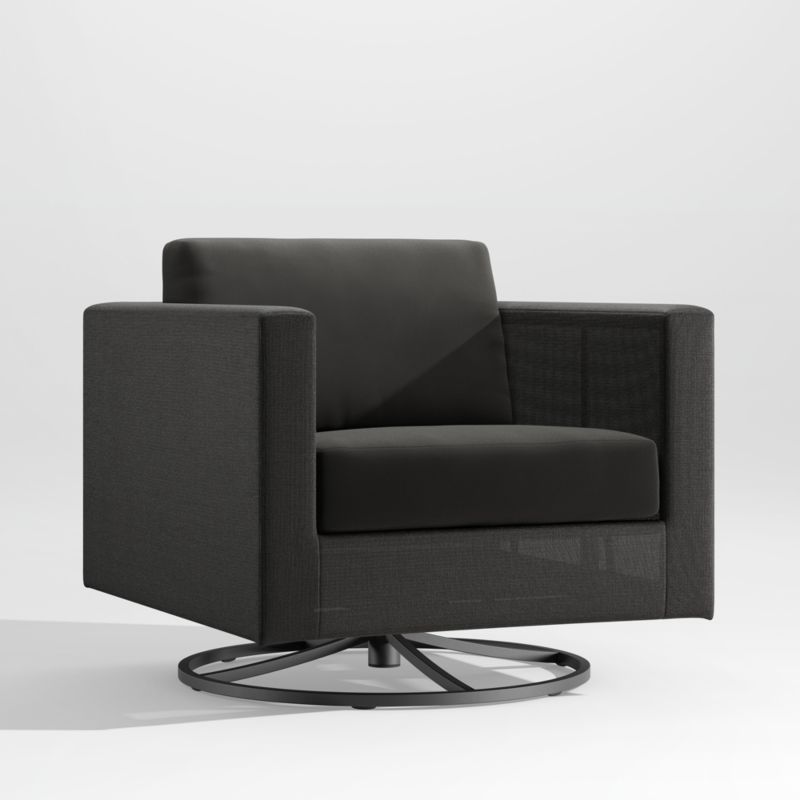 Dune Black Outdoor Swivel Lounge Chair with Black Cushions - image 0 of 7