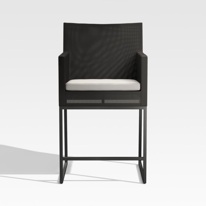Dune 76" Rectangular Black Outdoor Glass Dining Table
