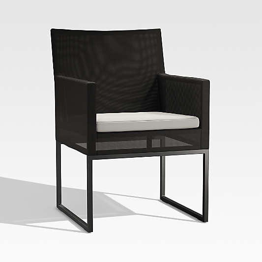 Dune Black and White Outdoor Dining Arm Chair