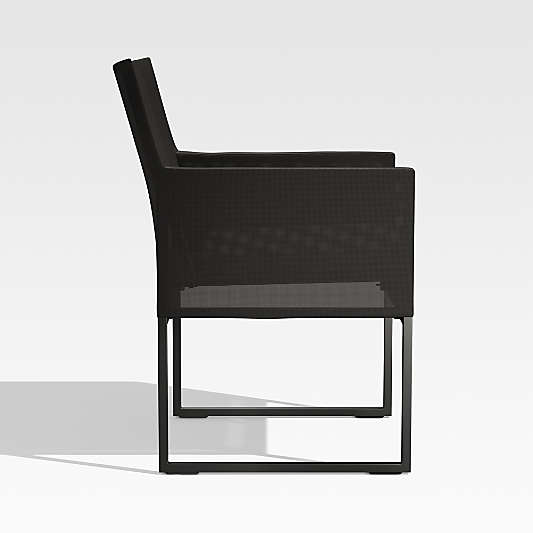 Dune Black and White Outdoor Dining Arm Chair