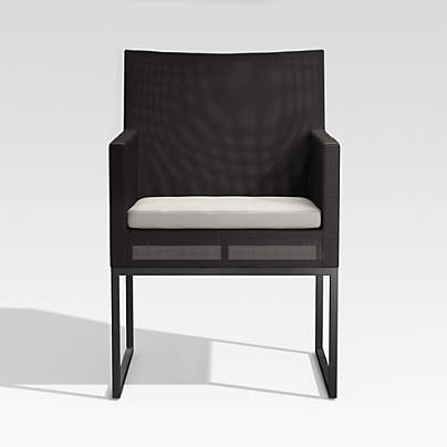 Dune Black and White Outdoor Dining Arm Chair