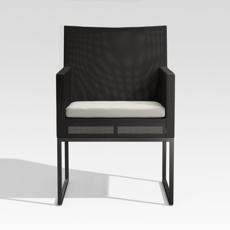 Dune 76" Rectangular Black Outdoor Glass Dining Table