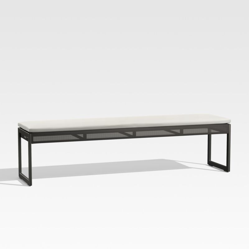Dune Black and White Outdoor Dining Bench