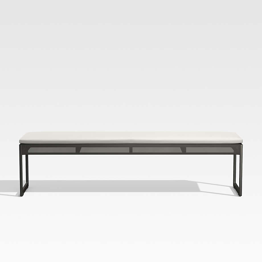 Dune Black and White Outdoor Dining Bench + Reviews Crate & Barrel