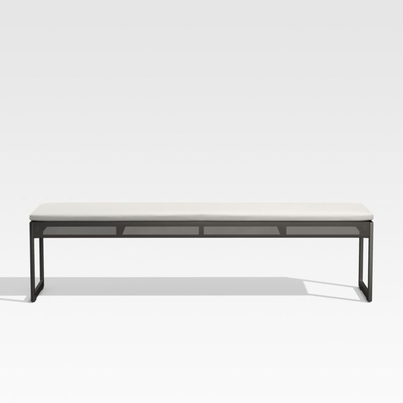 Dune 76" Rectangular Black Outdoor Glass Dining Table