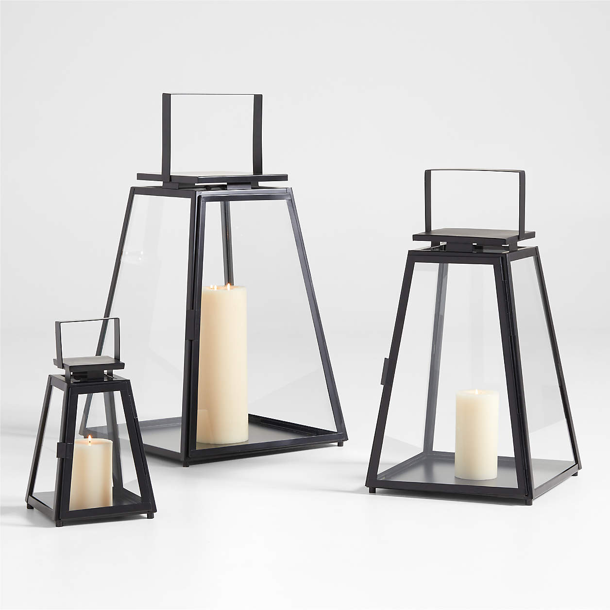 Dune Black Metal Lanterns | Crate & Barrel