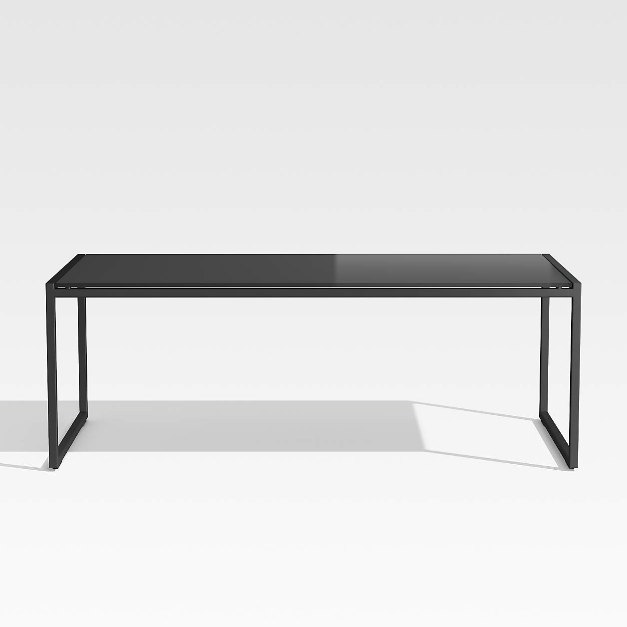 Dune Black Outdoor Coffee Table with Black Painted Glass Crate & Barrel