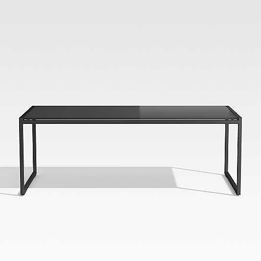 Dune Black Outdoor Coffee Table with Black Painted Glass