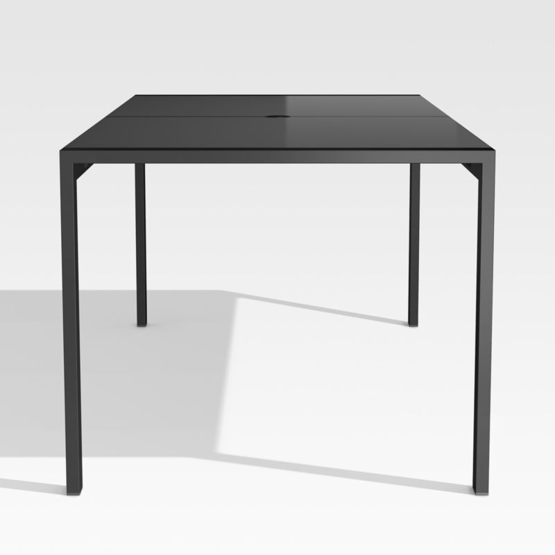 Dune 76" Rectangular Black Outdoor Glass Dining Table