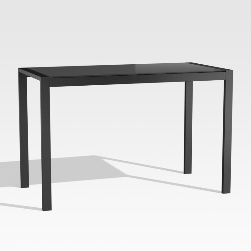 Dune 56" Black Outdoor High Dining Table with Glass - image 0 of 5