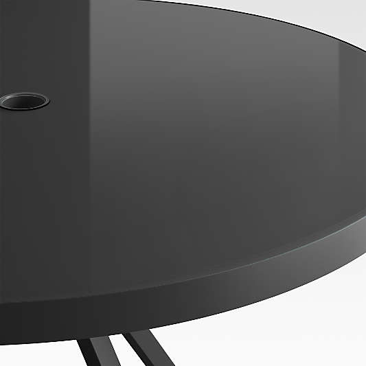 Dune 48" Black Outdoor Round Glass Dining Table