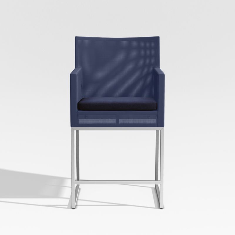 Dune Navy Outdoor Counter Stool with Sunbrella ® Cushion