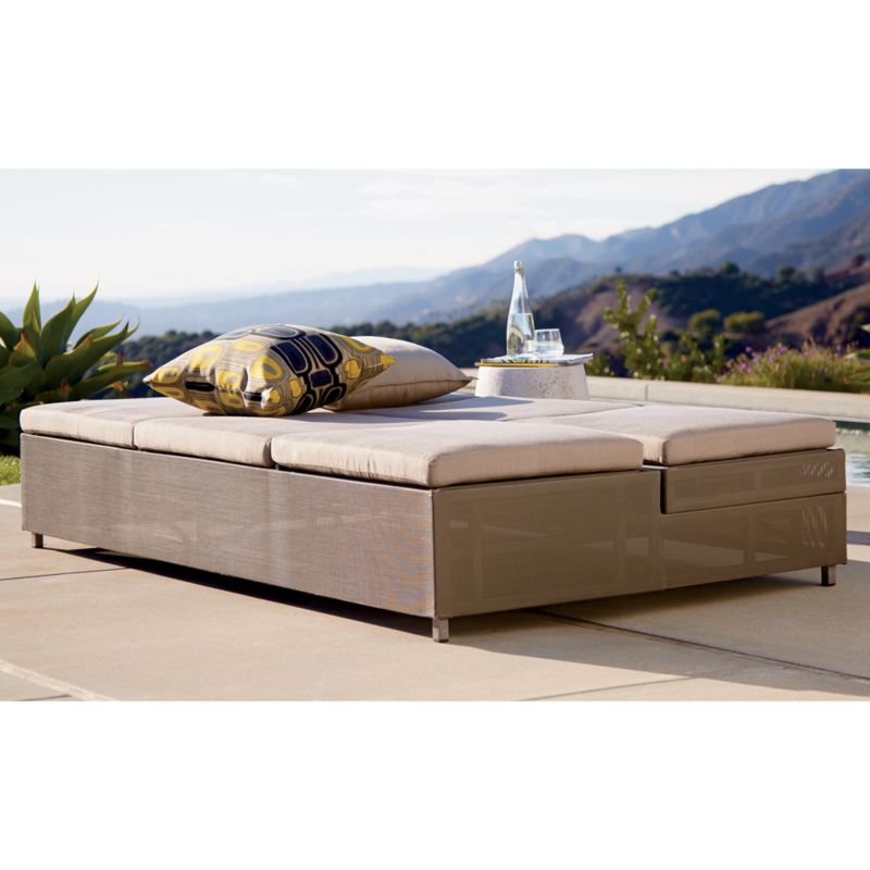 Dune Taupe Double Outdoor Chaise Sofa Lounge with Sunbrella ® Cushions - image 5 of 10