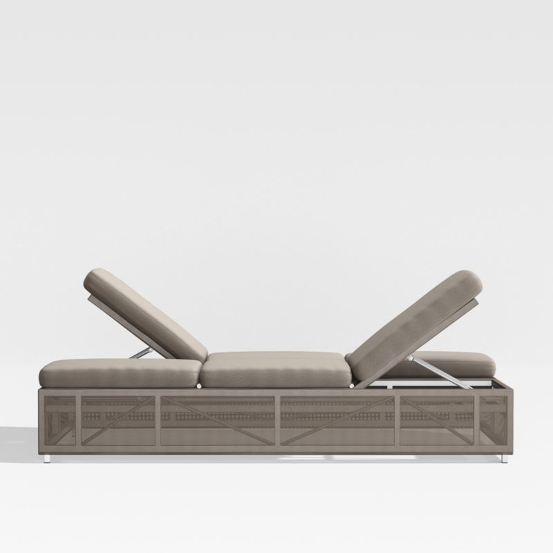 Dune Taupe Double Outdoor Chaise Sofa Lounge with Sunbrella ® Cushions - image 6 of 10