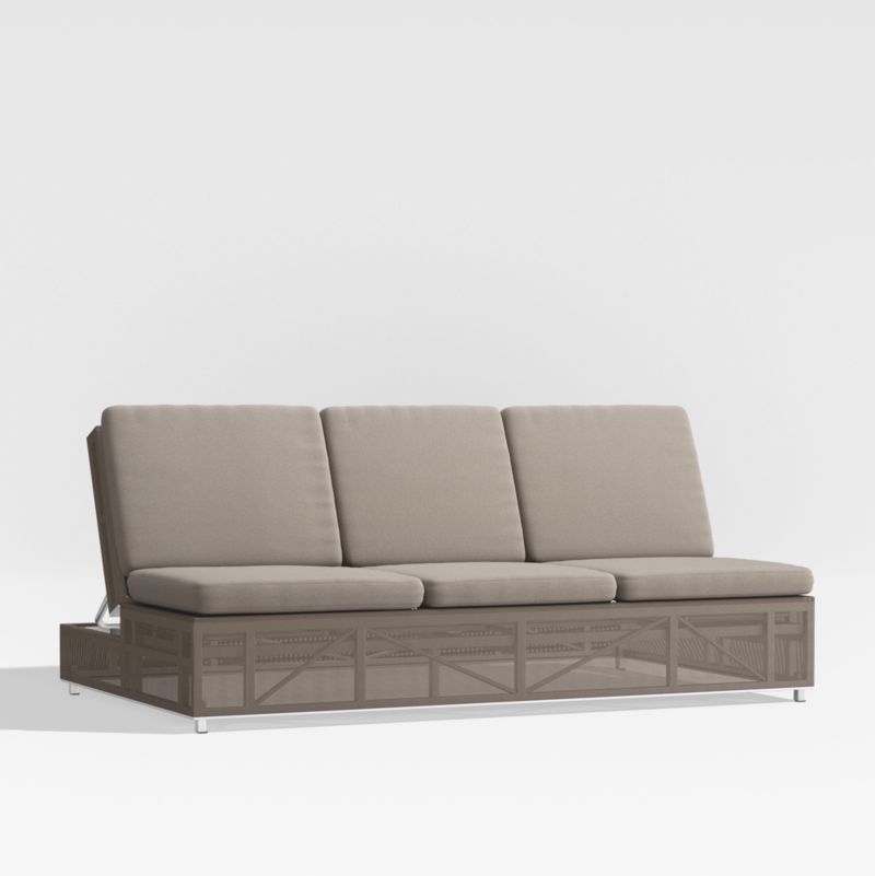 Dune Taupe Double Outdoor Chaise Sofa Lounge with Sunbrella ® Cushions - image 7 of 10