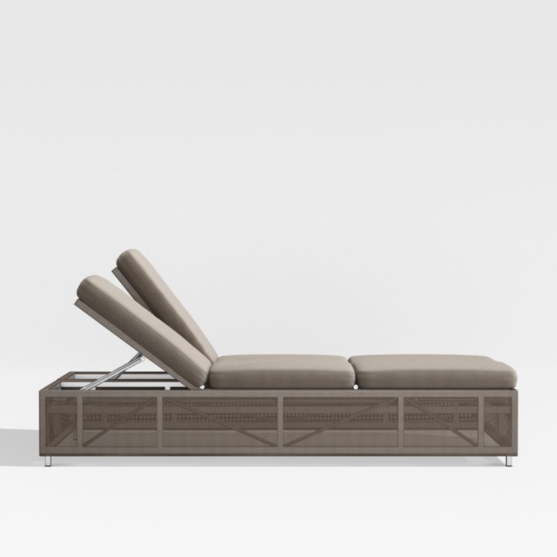 Dune Taupe Double Outdoor Chaise Sofa Lounge with Sunbrella ® Cushions - image 9 of 10