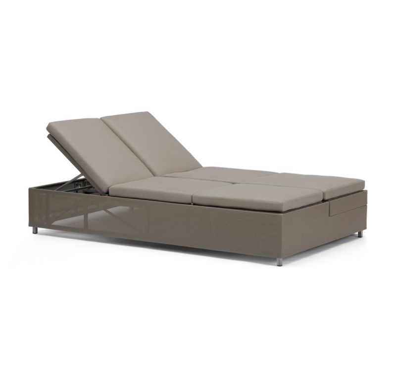 Dune Taupe Double Outdoor Chaise Sofa Lounge with Sunbrella ® Cushions - image 10 of 10