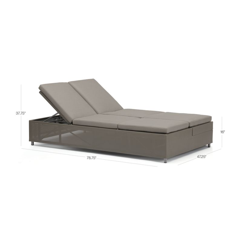 View Dune Black Outdoor Double Chaise Sofa Lounge with Black Cushions - image 2 of 9