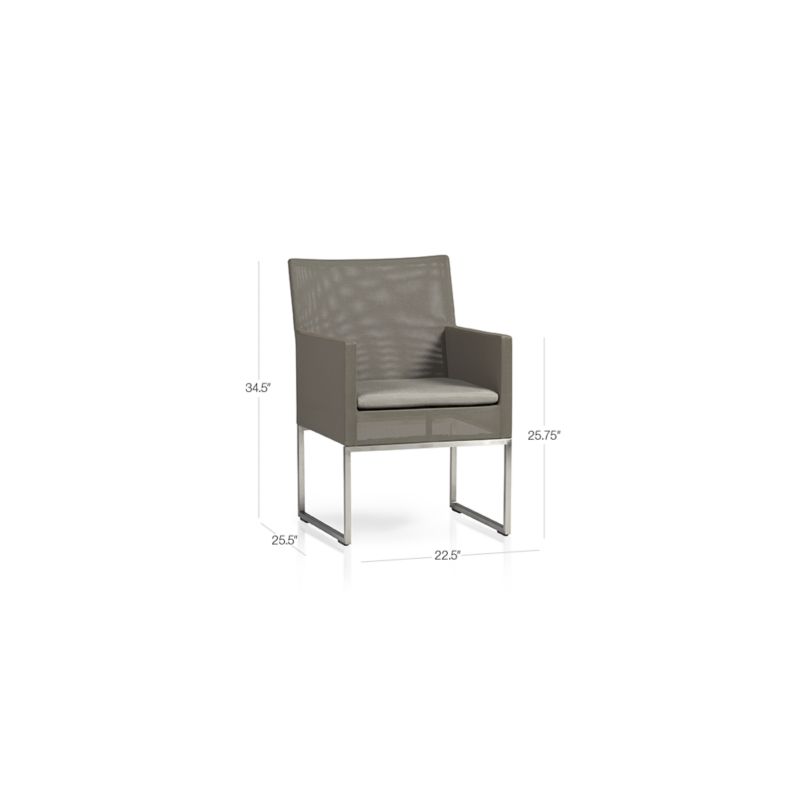 Dune Taupe Outdoor Dining Chair with Sunbrella ® Cushion